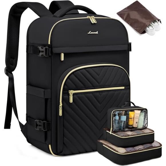 LOVEVOOK Large Travel Backpack for Women, 50L Carry on Backpack for Airplanes, main image 5